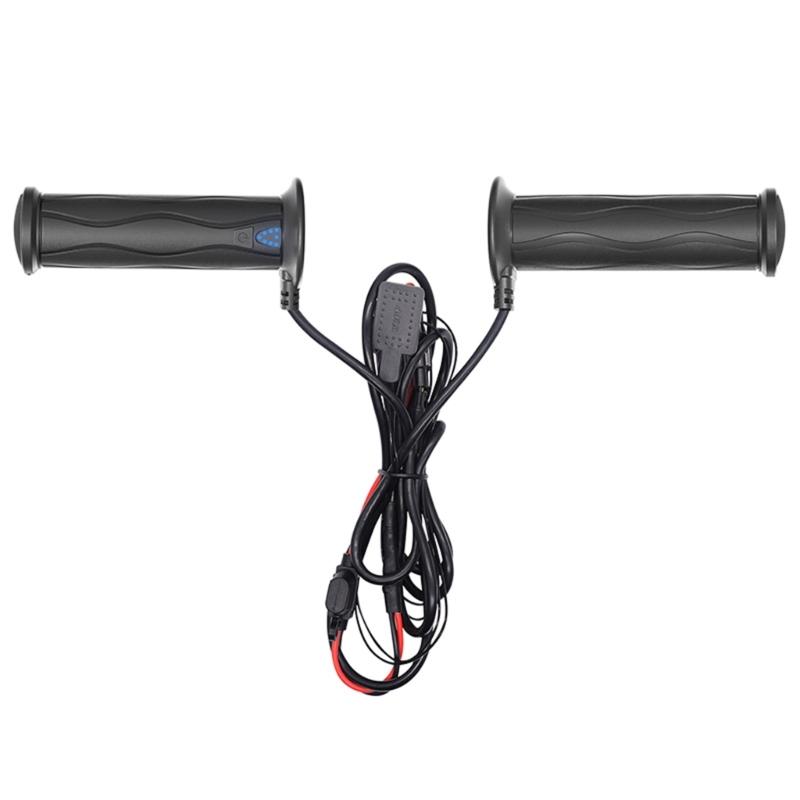 

12V Silicone Heated Hand Grips For Motorcycles Featuring 5 Level Memory Function And IP67 Waterproof Construction 2 Pack 1