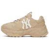 New York Yankees Rutschfest Abriebfest Niedrig geschnitten Klobige Sneaker Unisex Hellbeige Gelb 3ASHA025N-50BGL