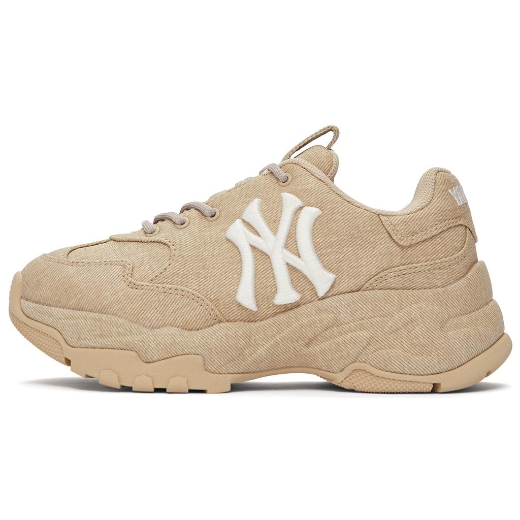 MLB New York Yankees Slip Resistant Abrasion Resistant Low top Chunky Sneakers Unisex Light Beige Yellow 3ASHA025N-50BGL