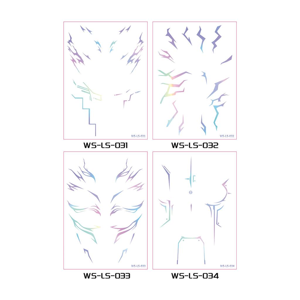 KPop Laser Glanz Temporäre Tattoos: Wasserdichte Ganzkörper-Aufkleber für Cosplay, Party-Gesichtsabziehbilder