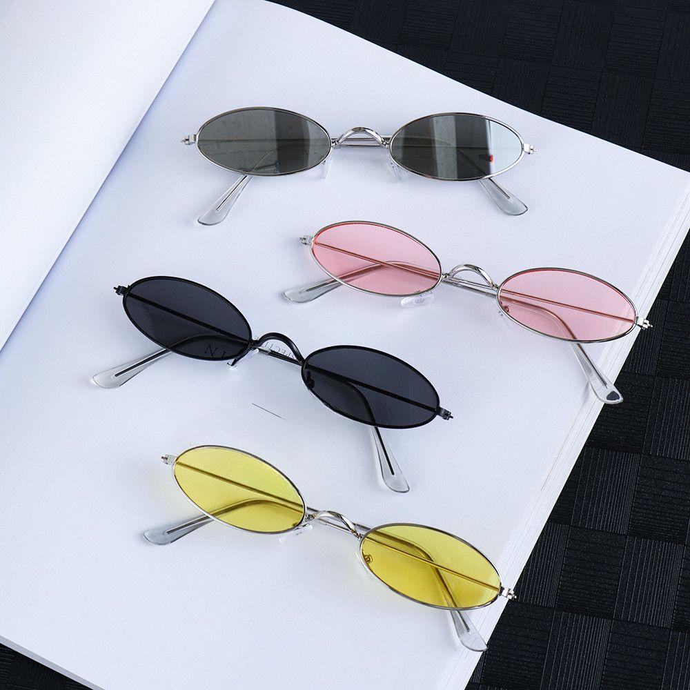 Gafas de sol ovaladas con montura pequeña retro, diseño moderno UV400, gafas de sol vintage de verano, accesorios para gafas.