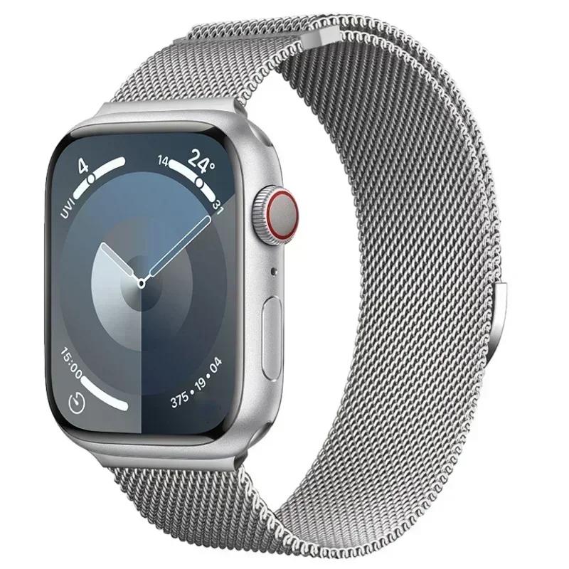 

Milanese Loop Strap for Apple Watch Ultra 49mm 10 42mm 46mm 9 8 7 45mm 41mm Metal Breathable Band for IWatch 6 5 4 3SE 44mm 40mm 38 40 41 S10-42mm