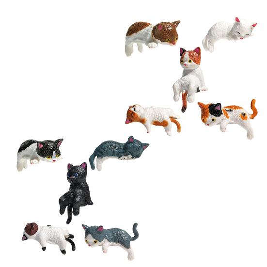 Mini Figurka Kota Miniaturowe Urocze Kociaki z Kreskówki Ozdoba na Monitor Komputera Deskę Rozdzielczą Samochodu Wystrój Biura Domowego Biurka