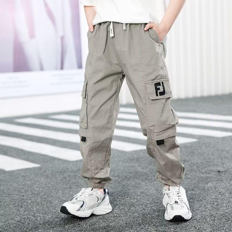 Frühling Herbst Jungen Freizeit Cargohosen Buchstaben Print Locker Sport Hosen Teenager Jungen Baumwollhosen 160
