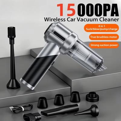 2025 New 15000PA Mini Car Vacuum Cleaner 4 In 1 Powerful Cleaning Machine Strong Suction Handheld Car Wireless Portable Home Appliance