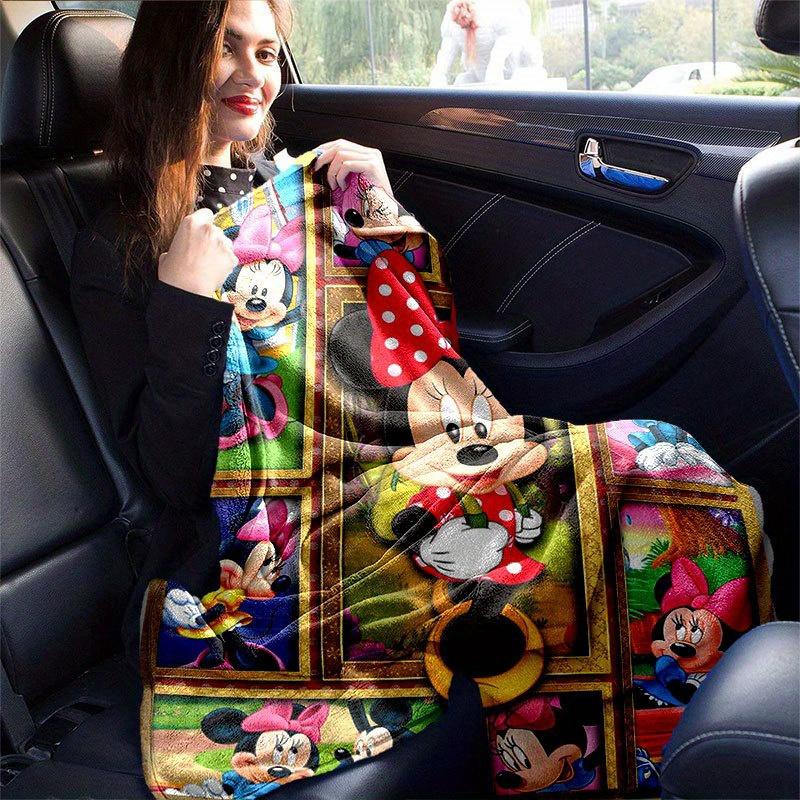 Coperta di Topolino e Minnie Morbida, Calda Coperta in Flanella per Divano, Letto, Viaggio, Campeggio | Coperta Accogliente per Riposo Stagione Unica Decorazione Natalizia