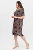 Women's Big Size Dress Floral Patterned Viscose Basic Short Sleeve Dress