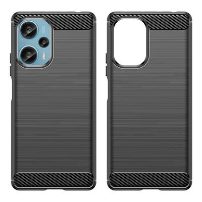 For Xiaomi Redmi Note 12 Turbo/Poco F5 5G Carbon Fiber Texture Brushed Case Phone TPU Cover