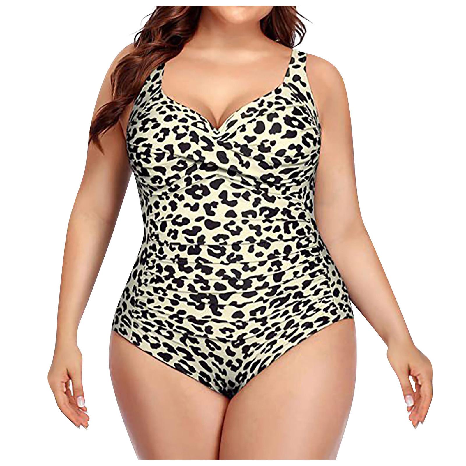 

Модный цельный купальный костюм больших размеров с принтом и накладкой на грудь и без стального бюстгальтера XL