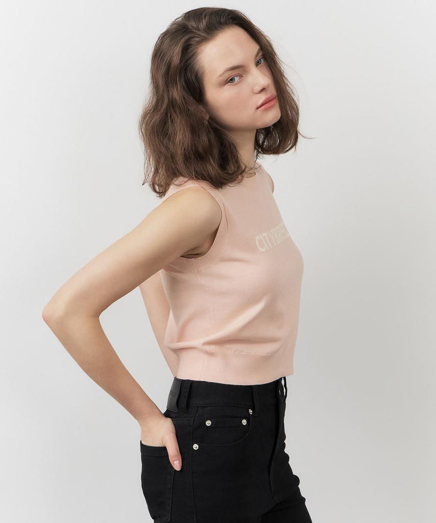CITYBREEZE City Logo Sleeveless Crop Top_Pink