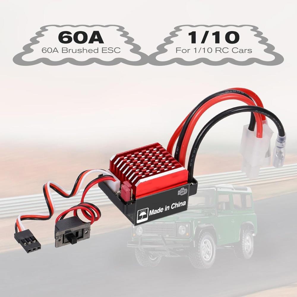 60A Electronic Speed Controller Brushed Motor RC Car Brushed ESC Durable 60A Brushed ESC