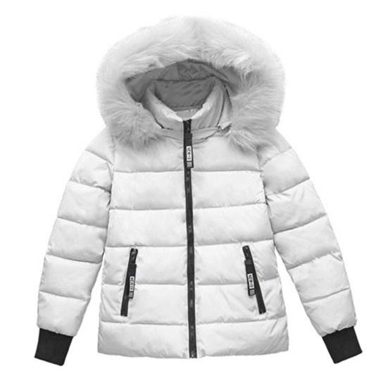 Winter Down Coat Padded Hooded Pockets Zip-up Parka Windproof Heat Retention