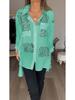Womens Fashion Loose Swallowtail Shirt Sexy Print Spring Summer European American Style