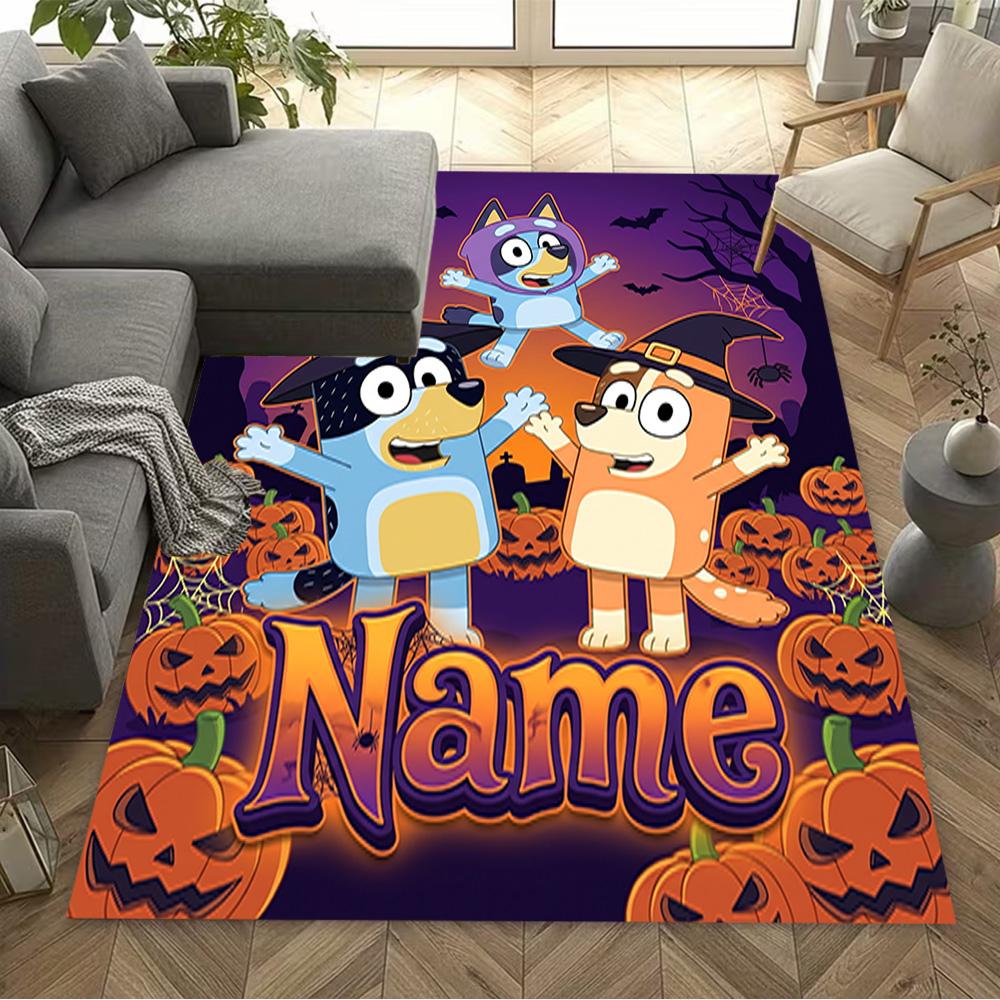 Bluey's Festive Family Personalized Name Floor Mat Suitable for Bedrooms Dormitory Living Rooms Balcony Antislip Carpet Office home decor