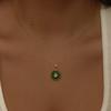 Moderne Elegante Grüne Augen Halskette Für Frauen Einzigartiges Geometrisches Mehrschichtiges Design
