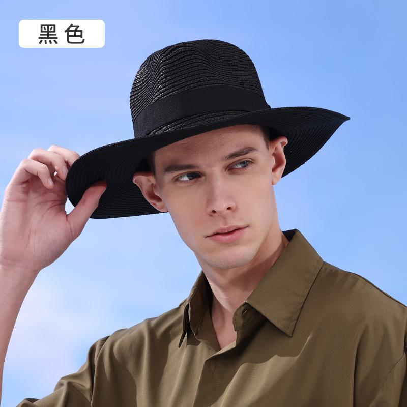 Hot-selling British Beach Hat Straw Hat Foldable Brim Top Hat Women's Vacation Sun Hat Breathable Sunscreen Hat