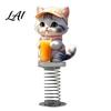 Fun Swaying Figures for Bicycle Handlebars Cute Cat/Dog Car Dashboard Ornaments 2D Flat Acrylic Decorations Decorative Animal Figurines with