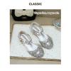 Girls' High Heels Princess Shoes Little Girl Dress Crystal Shoes Soft Sole Silver Children's Fashion Show Performance Leather Shoes