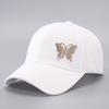 Butterfly Decorative Baseball Cap Women's European and American Breathable Curved Brim Sunshade Cap Spot