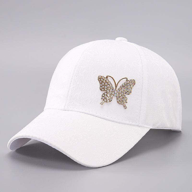 Butterfly Decorative Baseball Cap Women's European and American Breathable Curved Brim Sunshade Cap Spot