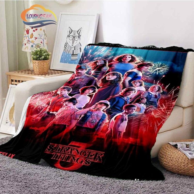 Horror Series Stranger Things Series Flannel Blanket Bedroom Sofa Bed Four Seasons Soft Blanket Travel Light Comfortable Blanket