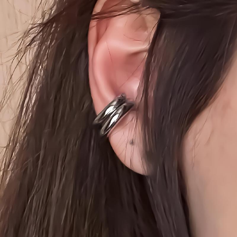 Gold Color Simple Heart Zircon Ear Cuff Clip on Earring for Women No Pierced C Shape Pink Crystal Earcuff Ear Wrap Clips Jewelry
