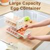 Egg Storage Box for Refrigerator Stackable Egg Container Holds 36 Eggs Kitchen Egg Organizer with Two Drawers for Fridge Counter