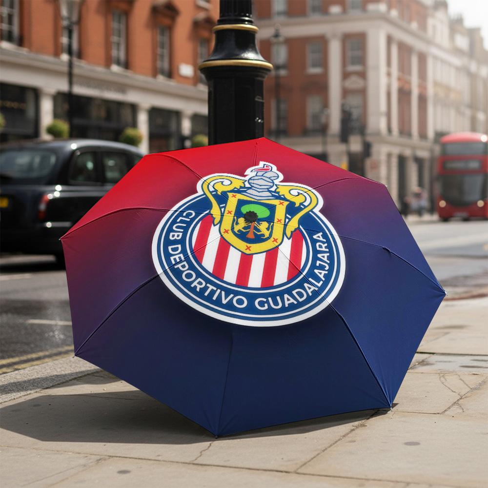 1 PC Automatic Folding Umbrella-Guadalajara SportsPattern, Portable & Foldable Design with 8 Ribs, Christmas Birthday Gifts