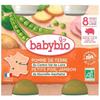 Kleines Babygläschen Kartoffel Erbsen Schinken - Bio - Babybio - 2x200g - Ab 8 Monaten