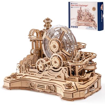 ROKR Puzzle 3D Labirint Volan din Lemn Mașină de Joc Pinball pentru Asamblare DIY Placă de Curse Creativă 6 Provocări Interior Casă Sufragerie Cadou