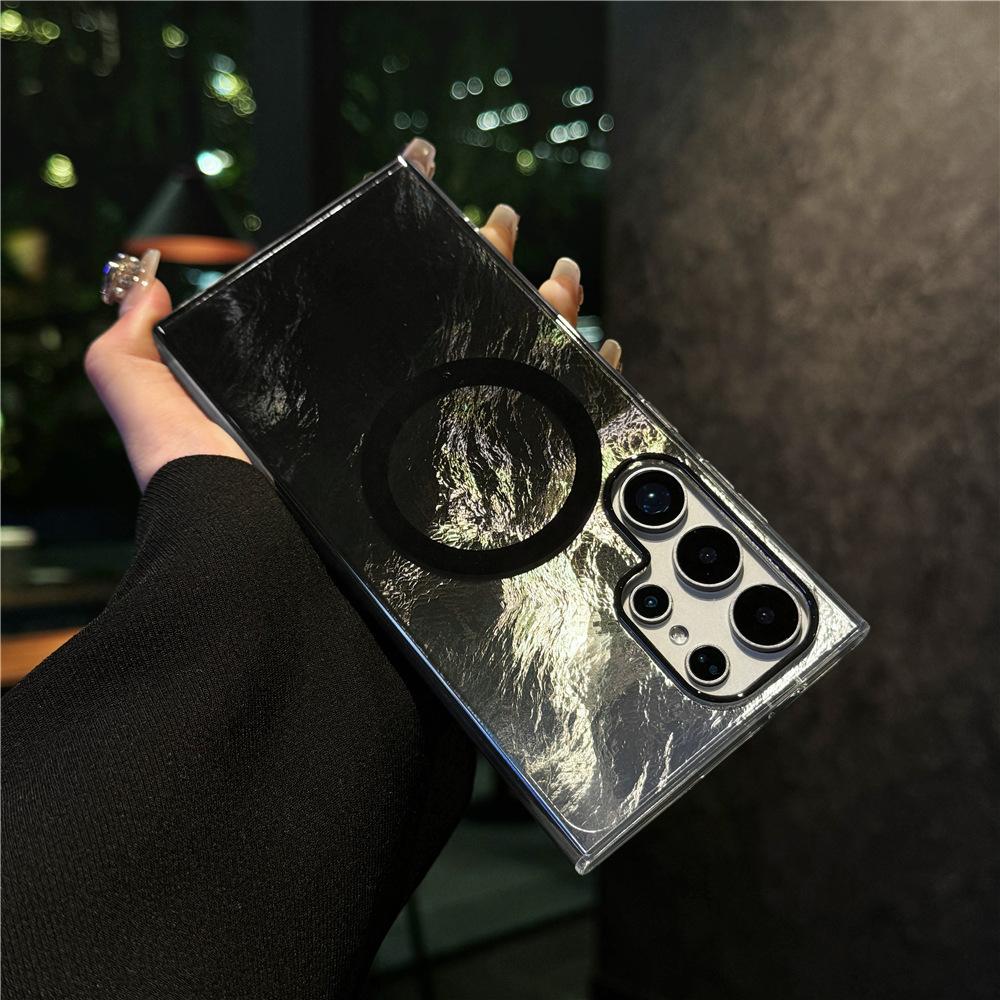 Suitable for Samsung S25 Mobile Phone Case High End Color Gradient S24fe Glacier Pattern Magnetic Suction Case S23plus Anti Fall