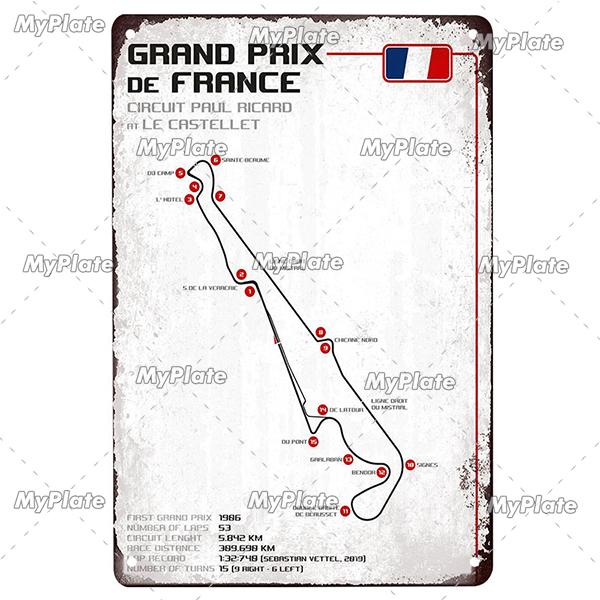 Vintage Racing Track Metal Poster Competition Tin Sign Plaque Iron Plate Bar Club Man Cave Home Wall Decor Fans Poster Custom