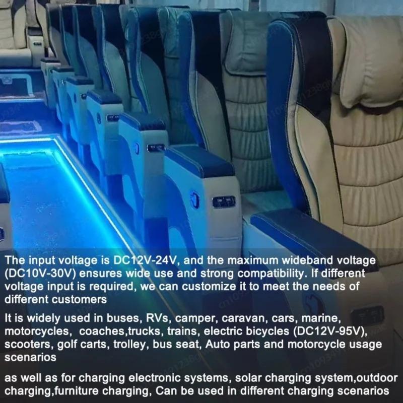 12V RV USB Outlet PD3.0 Type-C,USB-C 5V 3.1A,QC3.0 USB-A Port Panel Wall Car USB Socket Charger Adapter for Marine Bus ATV Truck