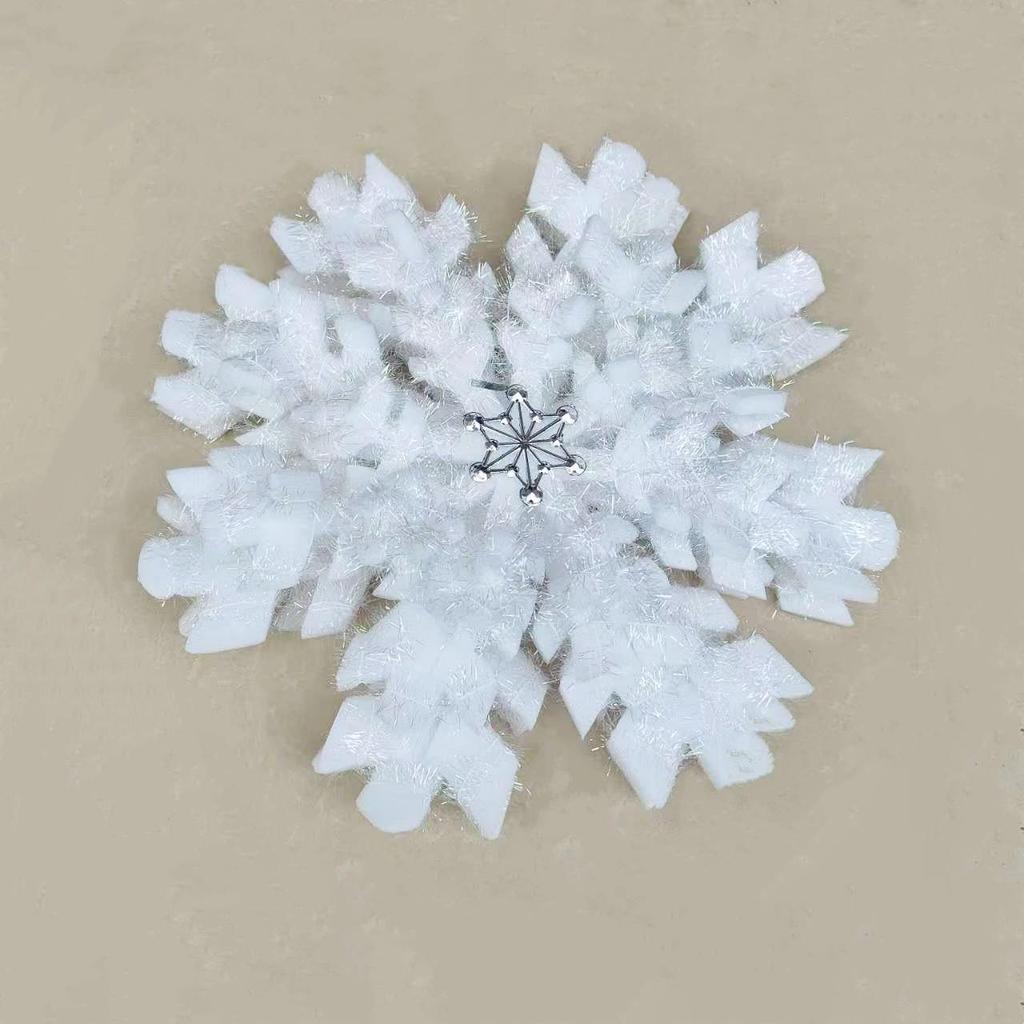 Εορταστικά Στολίδια Νιφάδας Χιονιού Τυλιγμένα με Σενίλ Σύρμα για Διακόσμηση Χριστουγεννιάτικου Δέντρου