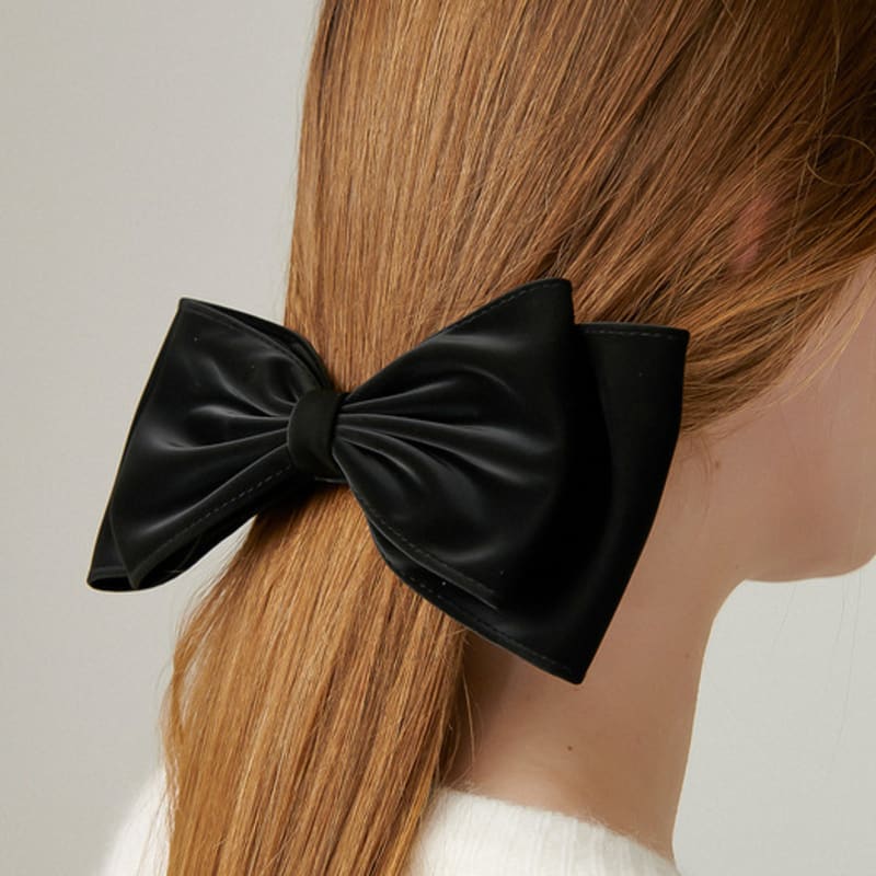 UNI.J Satin Big Double Ribbon Hair Clip Ia162