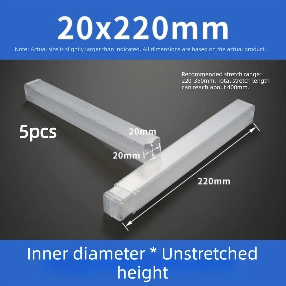 5pcs Portable Square Drill Bit Packaging Boxes Transparent Plastic Packaging Box Telescopic Storage Boxes Accessories Storage