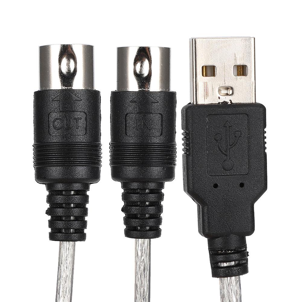 USB INOUT MIDI Cable Converter Computer PC To Music Keyboard Adapter Cord