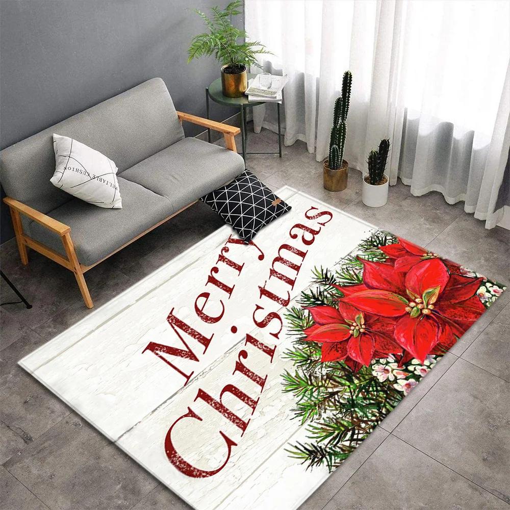 Christmas Santa Snowman Carpet for Living Room Decor Sofa Table Large Area Rugs Bedroom Bedside Floor Mat Christmas Decoration