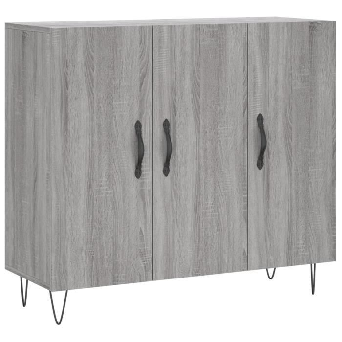 VidaXL Buffet Sonoma Grey 90x34x80 Cm Engineered Wood 828106