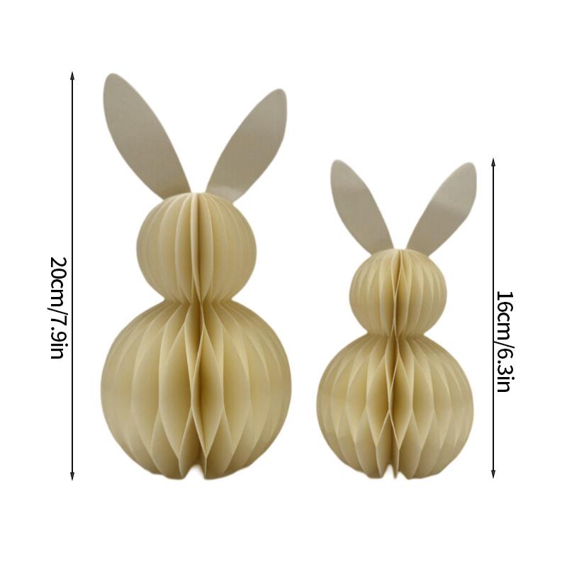 Easter Rabbits Ornament Honeycomb Paper Bunny Desktop Decor  Easter Festival Party Garden Yard Decorations Happy Easter Gift