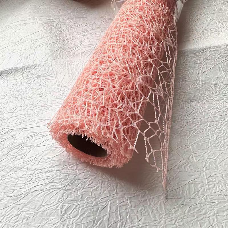 50Cm*4.5M/Roll Flower Wrapping Mesh Paper Iregular Hollow Net Wrapper Floral Bouquet Paper Fresh Flower Florist Packaging Sheet