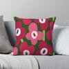 Retro Scandinavian Pink Flowers Square Pillowcase Polyester Linen Velvet Pattern Zip Decorative Pillow Case Seater Cushion Cover