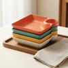 10Pcs Creative Plastic Chips Dip Plates Square Reusable Divided Plates Stackable Sauce Compartment Dumpling Plate Catering
