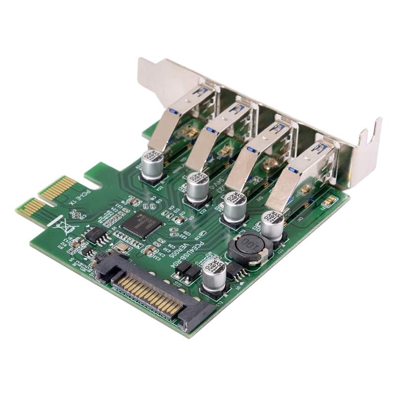 Low Profile 4 Ports PCI-E to USB 3.0 HUB PCI Express Expansion Card Adapter 5Gbps USB1.1/2.0/3.0 Operating SystemsJAS