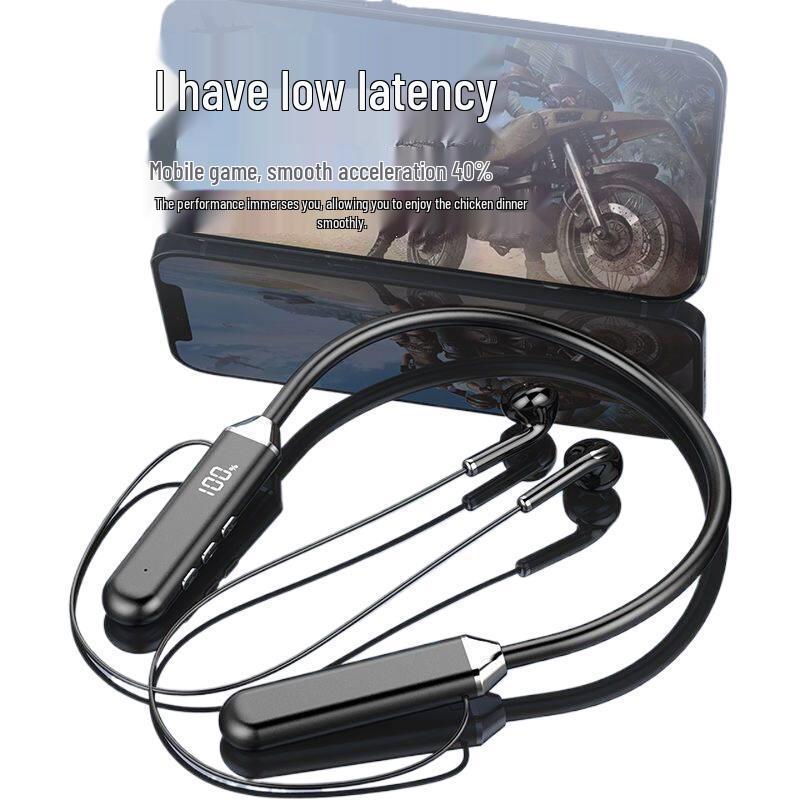 Bluetooth Sports Neckband Headset with Super Bass & Long Battery Life - Compatible with Apple, vivo, Xiaomi, OPPO, Huawei