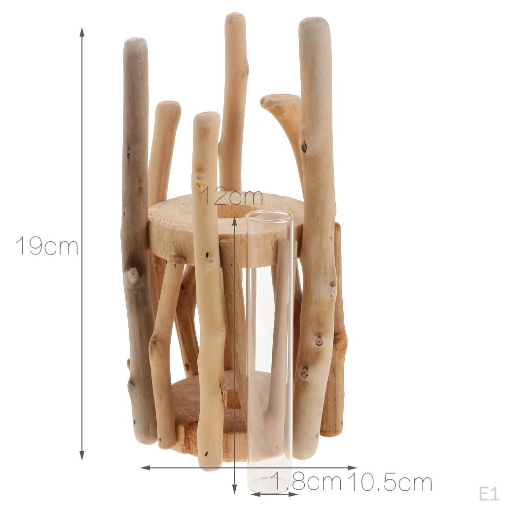 Glass Vase In Wooden Stand For office and home Decor