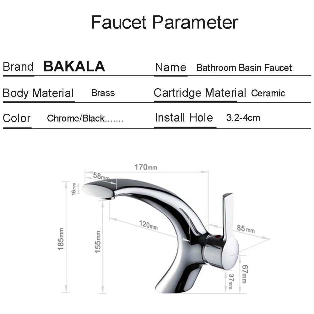 BAKALA Modern Washbasin Design Bathroom Faucet Mixer Waterfall  Hot and Cold Water Taps for Basin of Bathroom F-6141-1