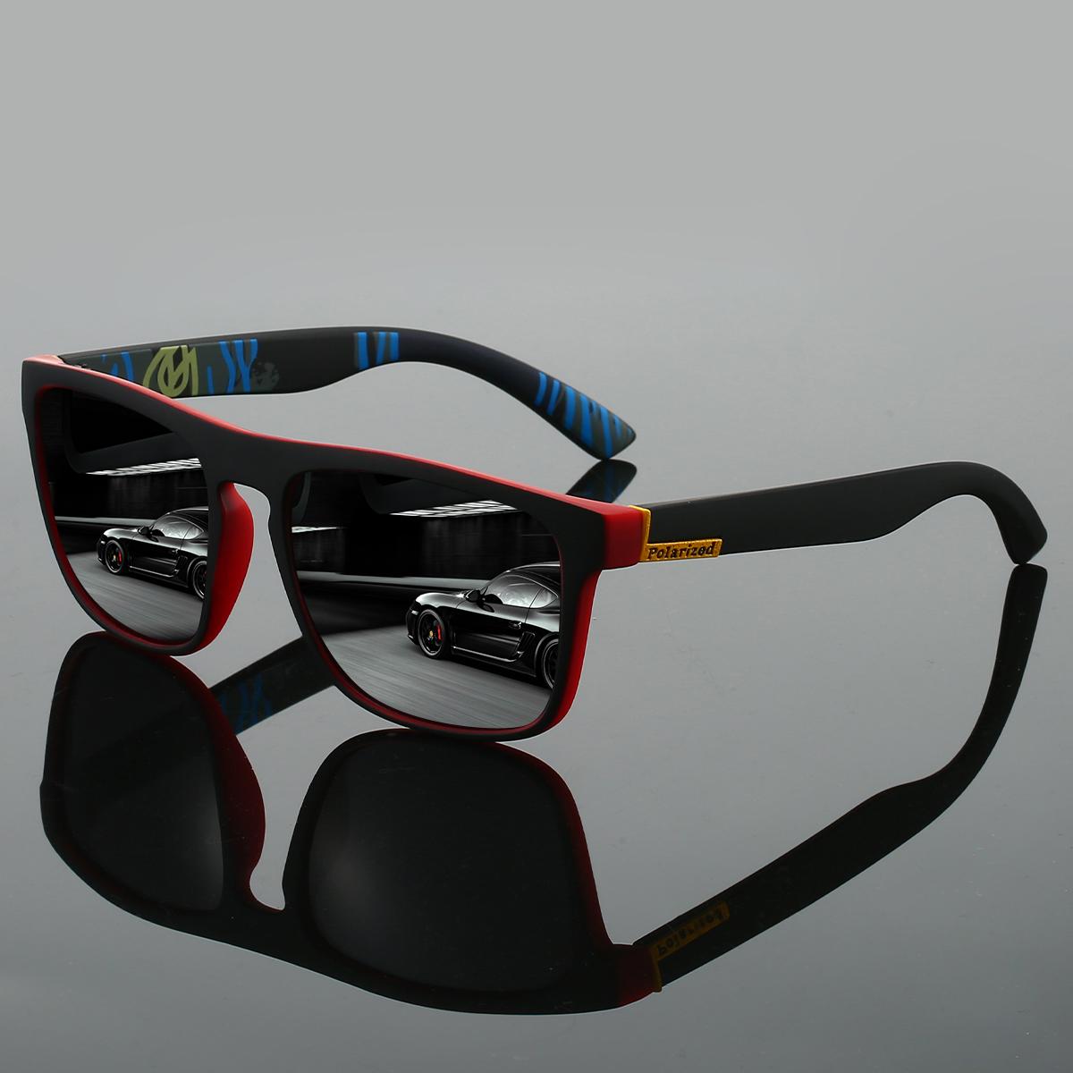 

KAMMPT Vintage Polarized Sunglasses Men New Fashion Mirror Outdoor Cycling Shades Trendy Brand Design Shield Fishing Sun Glasses as picture shows