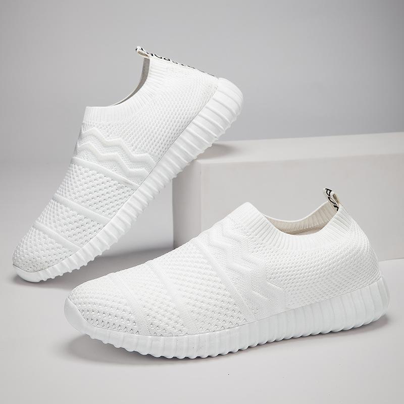 

Women s shoes new fly-woven shoes women s casual socks shoes breathable and lightweight mesh sneakers soft sole 42