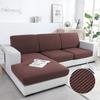 Solid Color Sofa Seat Slipcover Cushion Covers With Elastic Band Thick Jacquard Textured Cushion Covers For Sectional Sofa Slip